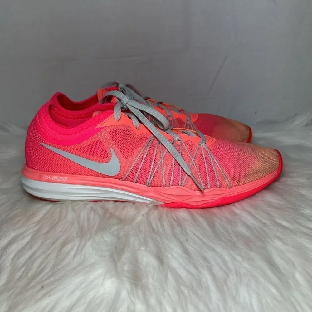 Nike Womens Dual Fusion Dual TR Hit Racer Pink/Coral Running Shoes Sz 8‎